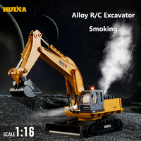 Huina 510 Upgraded Version 1/16 RC Alloy Excavator Truck Spraying Water Remote Controlled Car Rc Engineering Vehicle Toys Gift