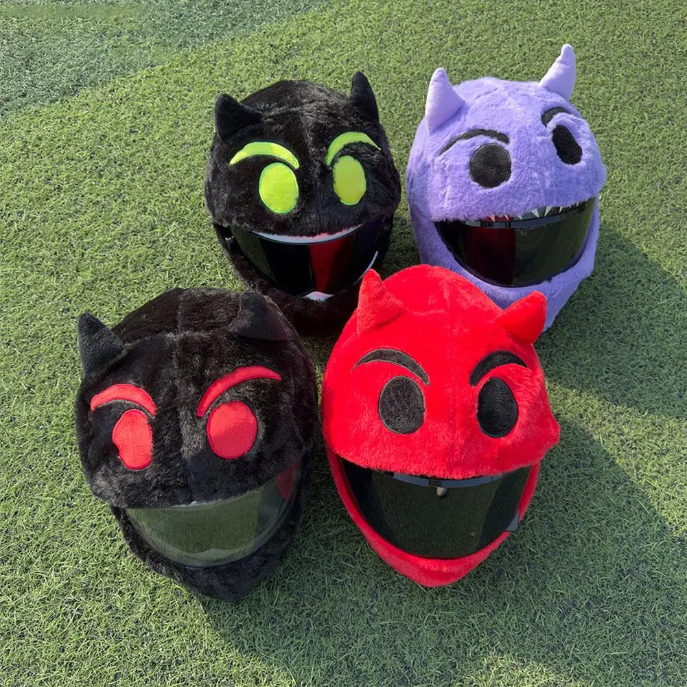

Cartoon Plush Helmet Cover For Motorcycle Full Helmet Cover Animal Fabric Protection Funny Helmet Cover Motorcycle Accessories