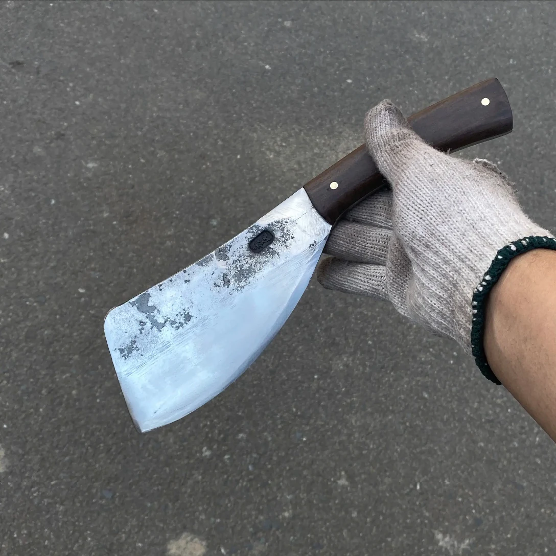 

7-дюймовый нож-подшипник по дереву, стальное лезвие, ручка из черного дерева, мясник, мачете, инсульта, кухонный нож, инструменты для большой кости и птицы