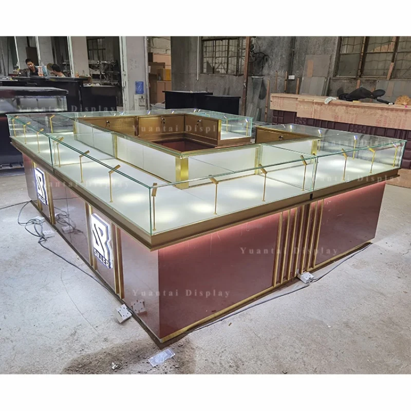 custom.Factory Direct sale Jewelry Display Kiosk Cabinet Store Furniture Showcase Jewellery Shop Vitrine Equipment Design