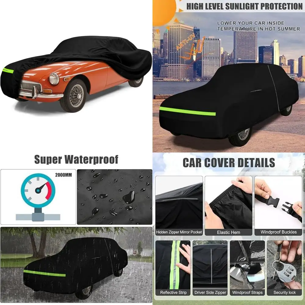 

All-Weather Car Cover for 1962-1980 MG MGB with Night Reflective Strip and Tailgater Anti-Theft Protection