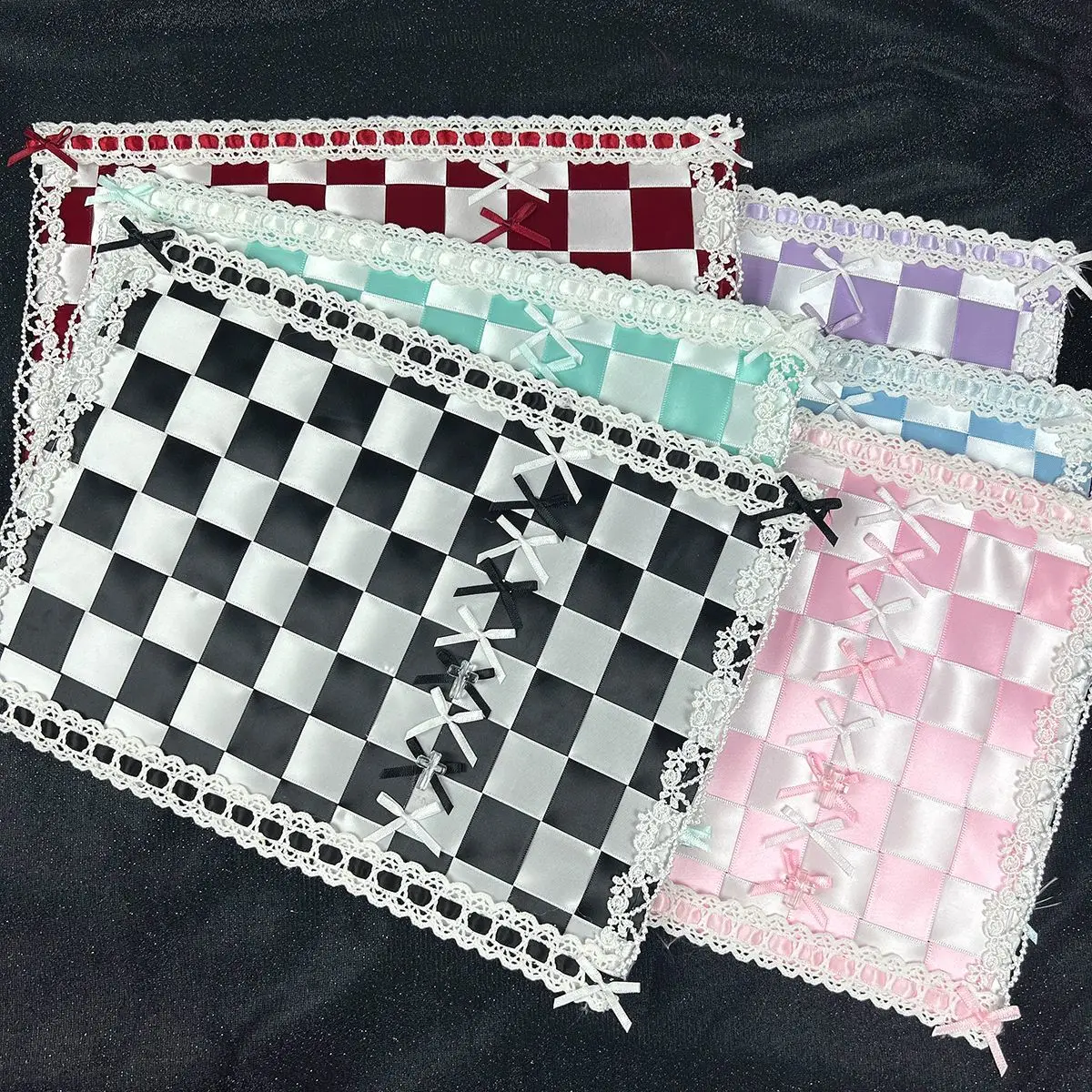 Hand Made Ribbon Chessboard Square Insert Board Anime Cosplay Ita Bag Board Goods Display Badge Organizer Board Decorative
