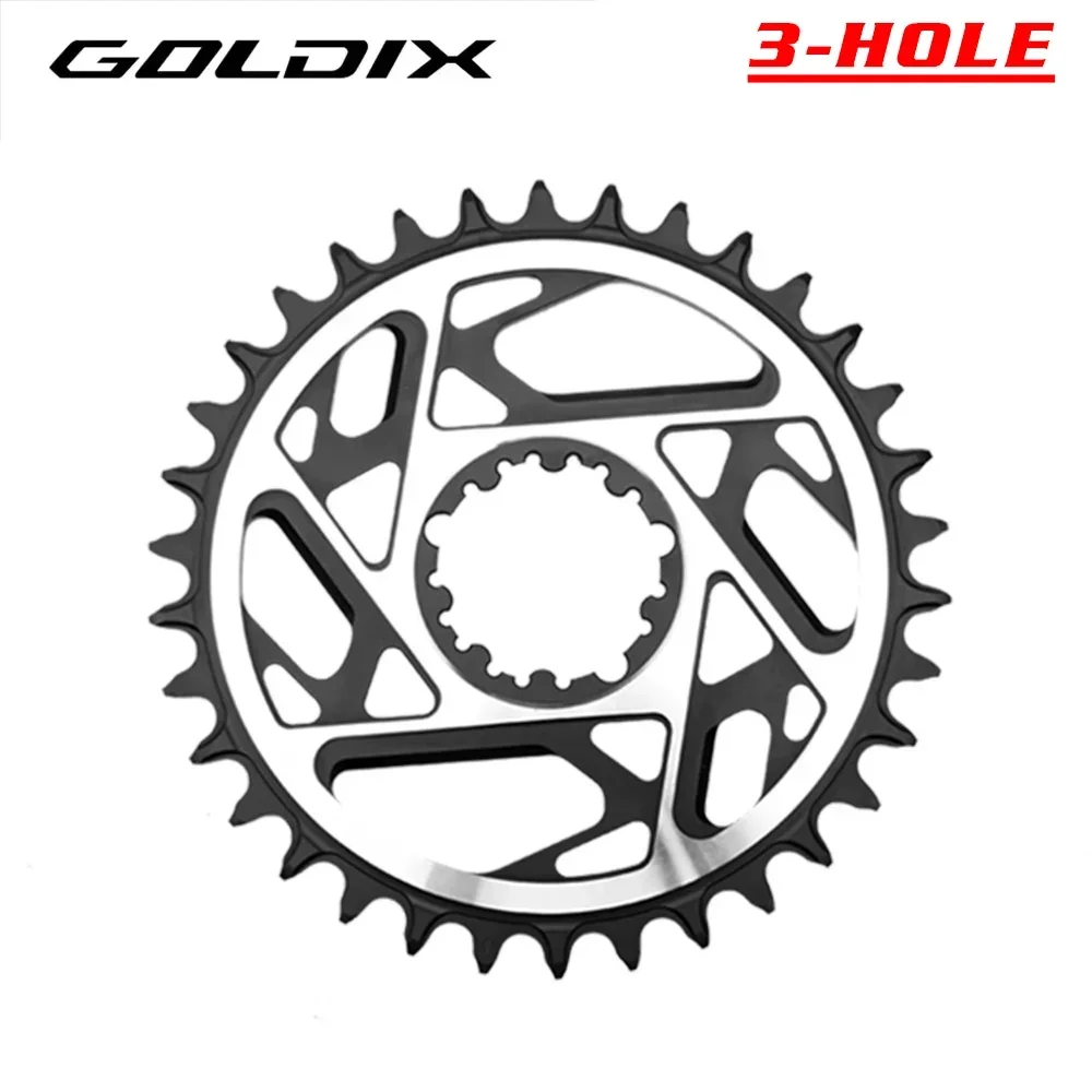 

GOLDIX 3mm Offset 3-Bolt MTB Chainring 34T-40T - CNC Hollow Narrow Wide Chainring for SRAM 7075 Aluminum Bicycle Crankset