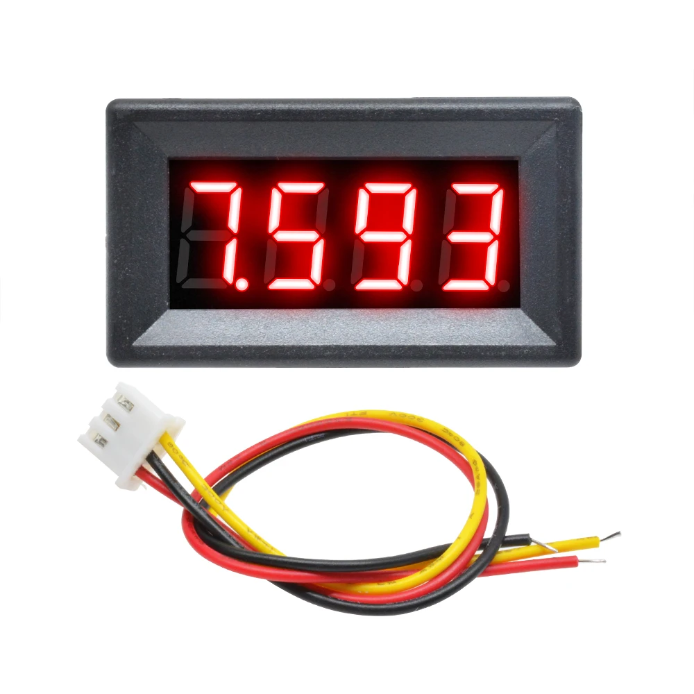 DC 0-100V 0.36-Inches Three-wire LED Display 4-digital Voltmeter Voltage Indicator With Case Electrician Tools Red Bule Green