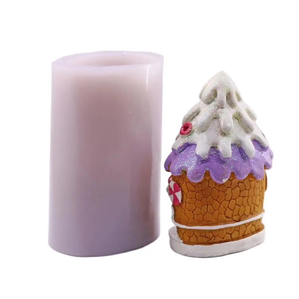 3D Ice Snow House Silicone Ice Cream Mould Chocolate Wax Melt Soap Candy Ice Cupcake Baking Mold DIY Resin Plaster