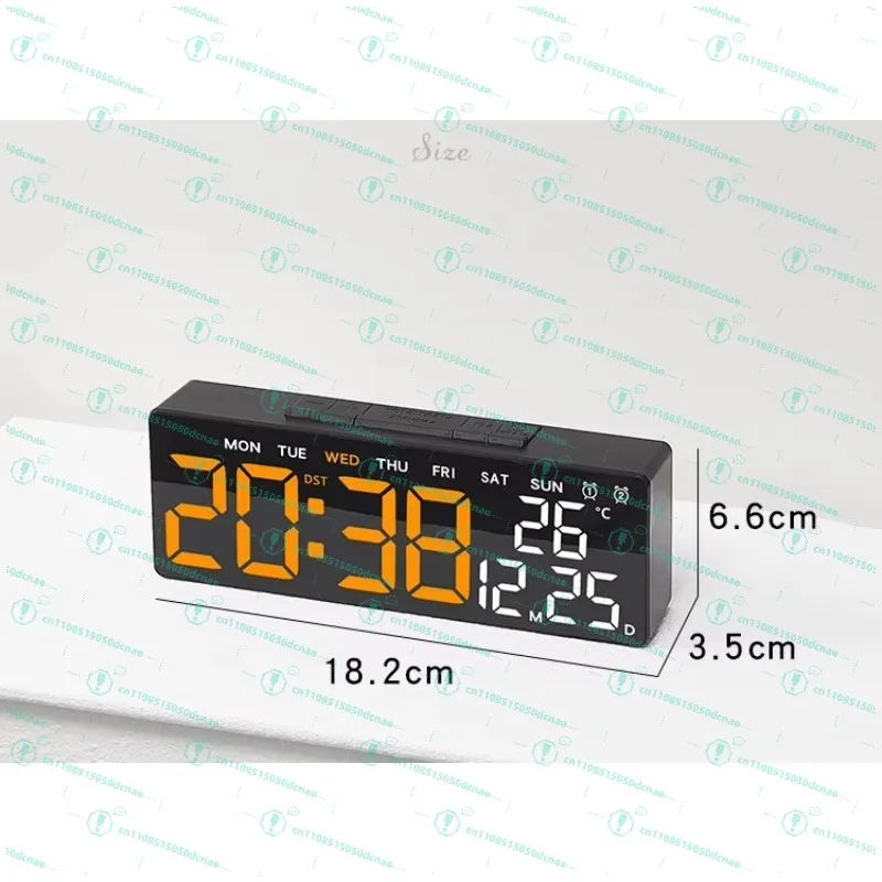Desk Clock - USB Charging Port, Dual Display in Sleek Black Case - view 6