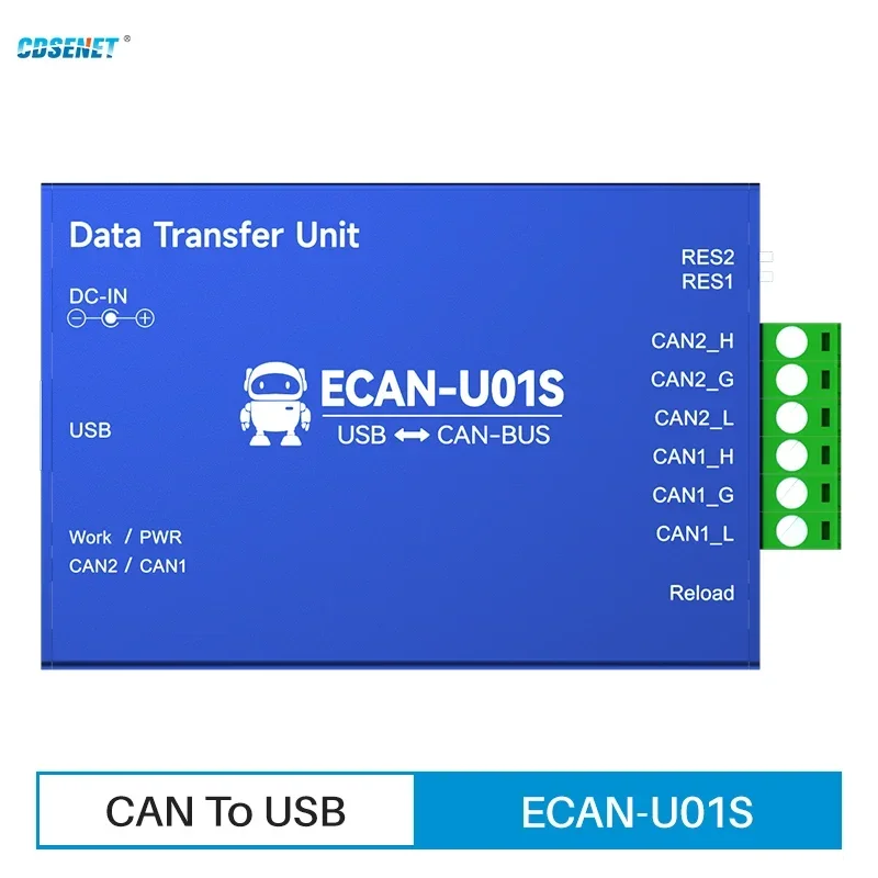 CAN2.0 CAN to USB Converter Debugger CDSENT ECAN-U01S Bus Analyzer USB2.0 CAN-BUS Bidirectional 2-Way Transceiver Portable Relay