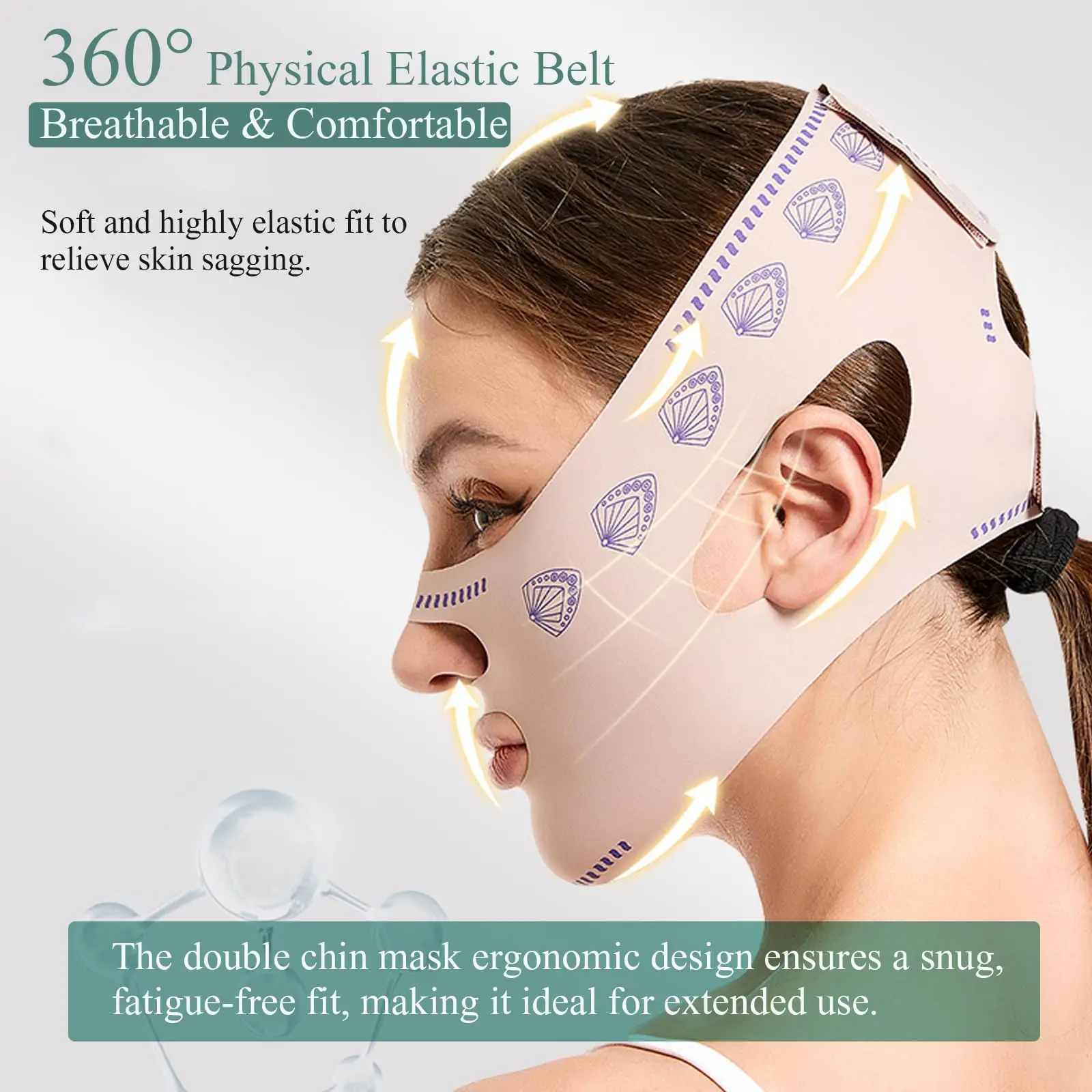 قناع وجه على شكل حرف V قابل لإعادة الاستخدام للذقن والخد لرفع الفجر وتمارين ضمادة لقناع رفع الوجه على شكل حرف V للنساء #4