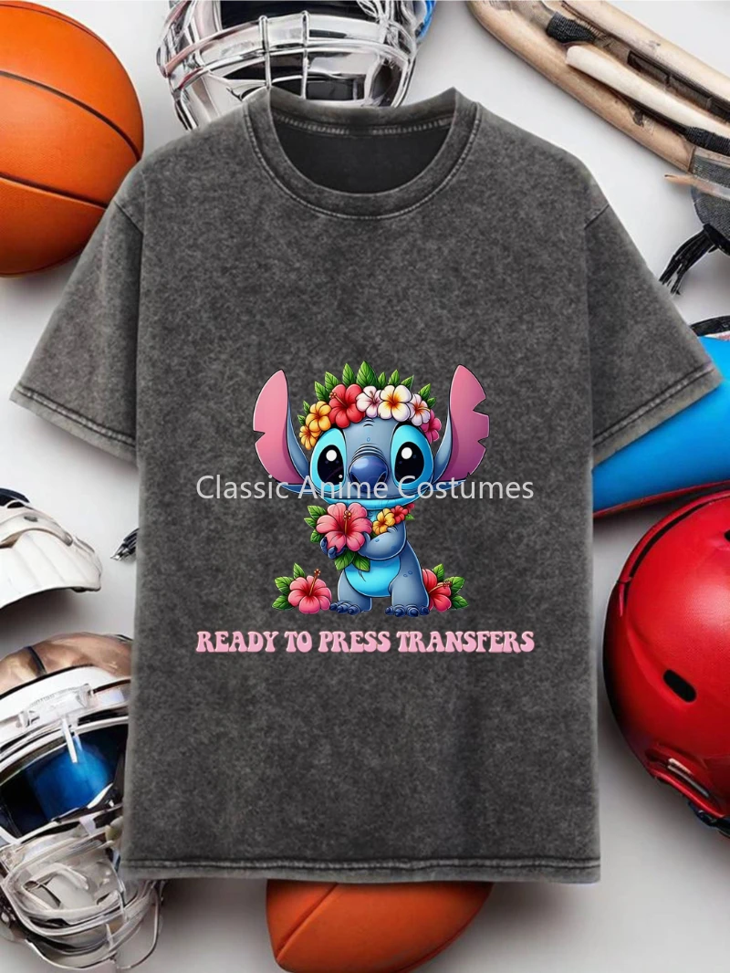 

Мужская стираная футболка Disney Authorizes в гавайском стиле с принтом в стиле ретро, футболка из чистого хлопка с короткими рукавами