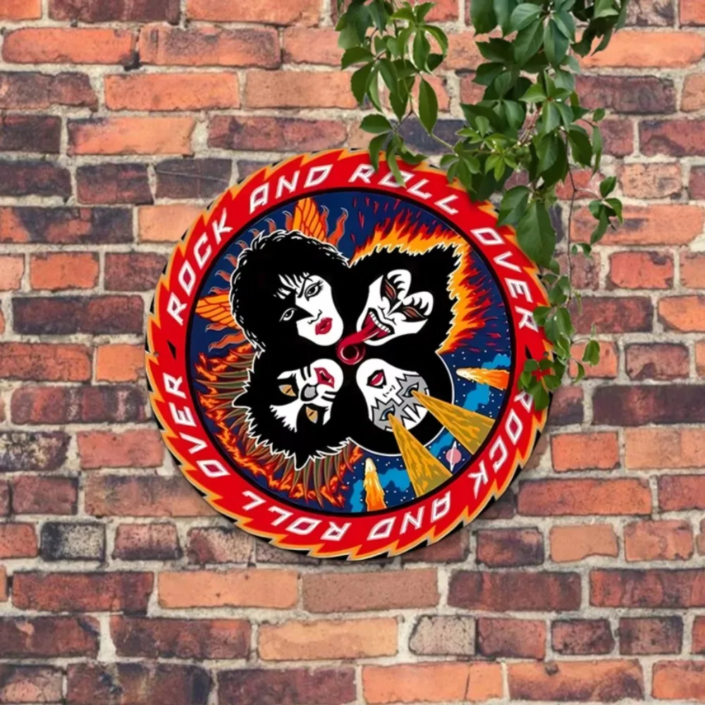 Grab 1 unidade de sinal de alumínio vintage The Rock and Roll Over: decoração de parede humorística perfeita para casas, bares, garagens e jardins.