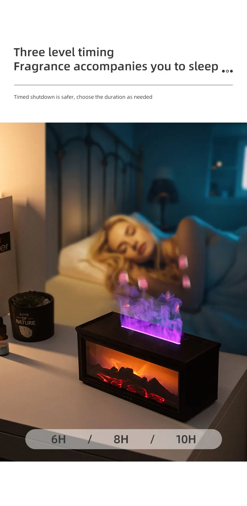 7 Colors of Essential Oil Fireplace Diffuser Mini Flame Aromatherapy Fireplace Humidifier Aromatherapy Oil Diffuser