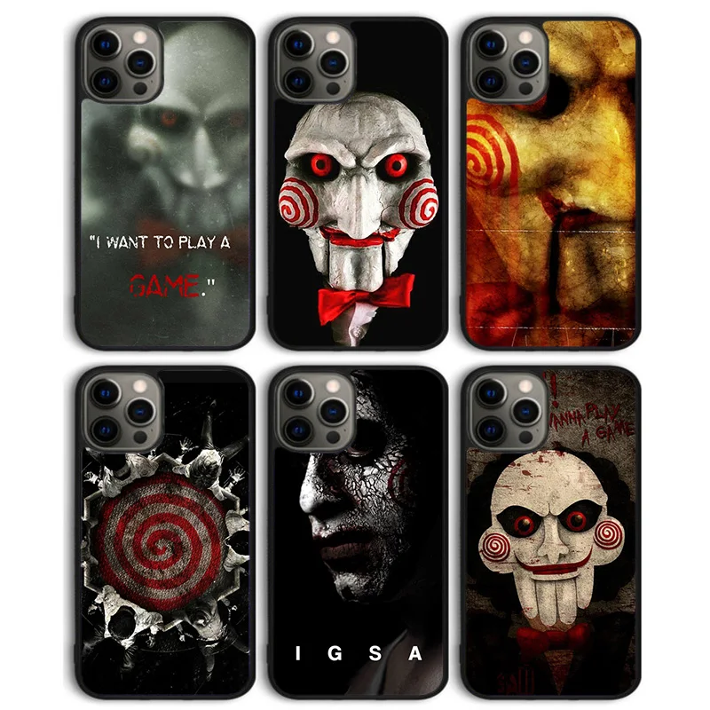 Jigsaw Saw Horror Phone Case Back Cover for iPhone 16 15 SE2020 14 13 11 12 Pro Max mini XS XR X PlusS Shell Coque