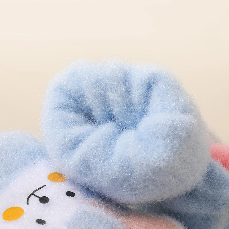 شتاء دافئ الاطفال الوجه غطاء خمسة أصابع القفازات الكرتون الأرنب الأطفال متماسكة القفاز طلاب المدارس الابتدائية قفازات الكتابة 4-12 سنة #4