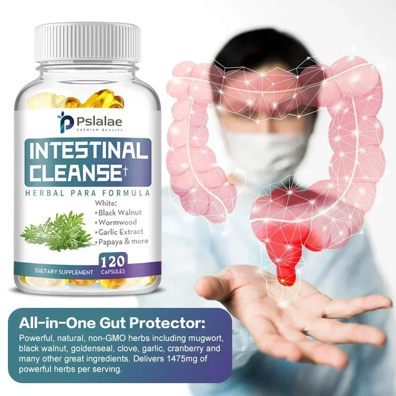 Protección Gut todo en uno, contiene Mugwort, Nogal Negro, sello dorado y clavo para promover la limpieza Intestinal y la digestión