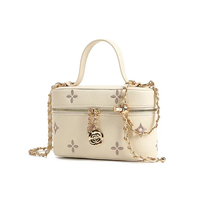 

2026 New Women's Vintage Print Box Bag, Elegant Adjustable Crossbody Shoulder Bag, a stylish and versatile handbag