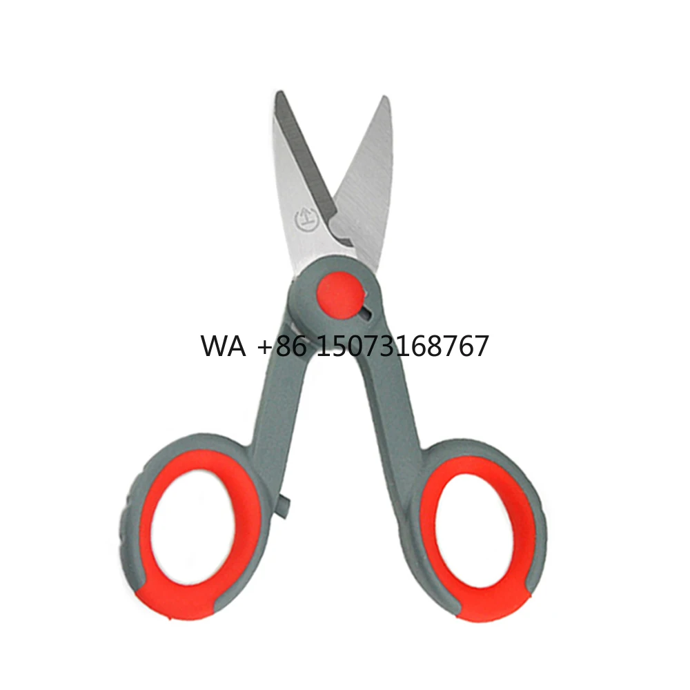 

Рыболовные ножницы с зубчатым лезвием из нержавеющей стали, электрик, портативные ножницы, плоскогубцы, инструмент, полиэтиленовая оплетка, резак для стальной проволоки