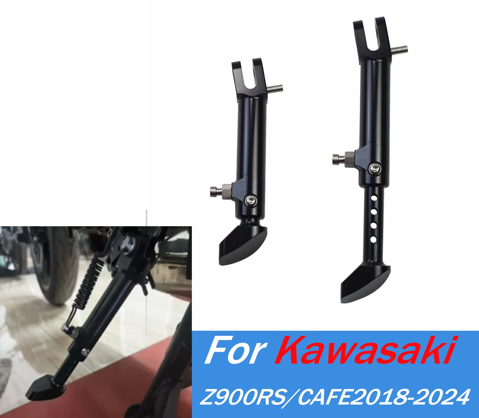 

For Z900RS Kickstand For Kawasaki Z 900 Z900 RS Cafe ABS SE 2018-2024 Motorcycle Adjustable Foot Side Stand Support Bracket