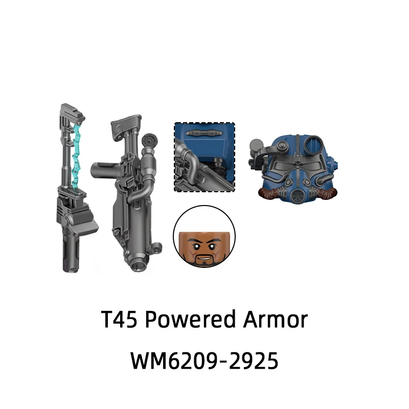 WM6209 폴아웃 T45 파워드 아머 모델 블록 MOC 브릭 세트 선물 장난감