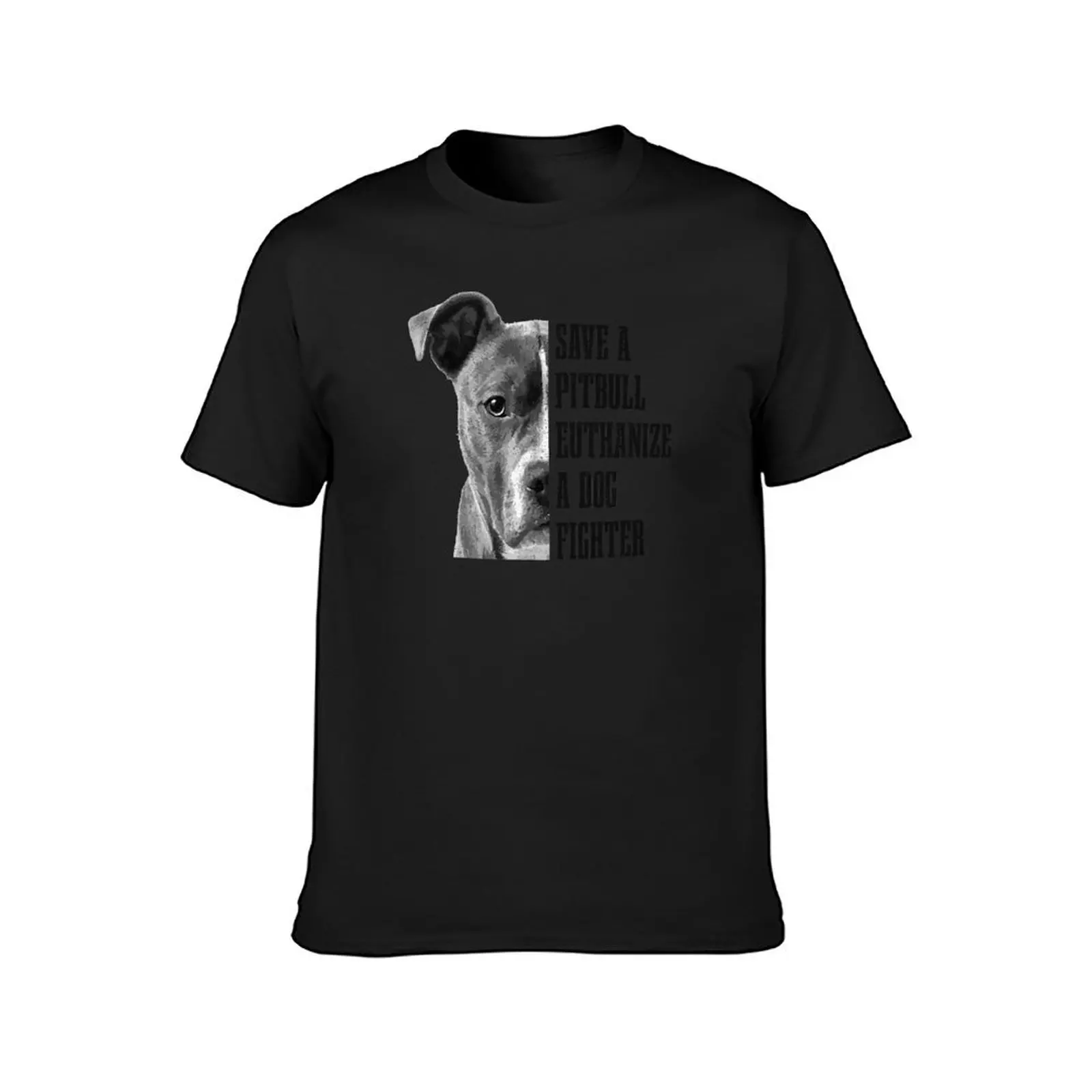 Save A Pitbull Euthenize A Dog Fighter Funny Dog Rescue Pitbull Mom Dad T-Shirt summer top heavyweight t shirts for men