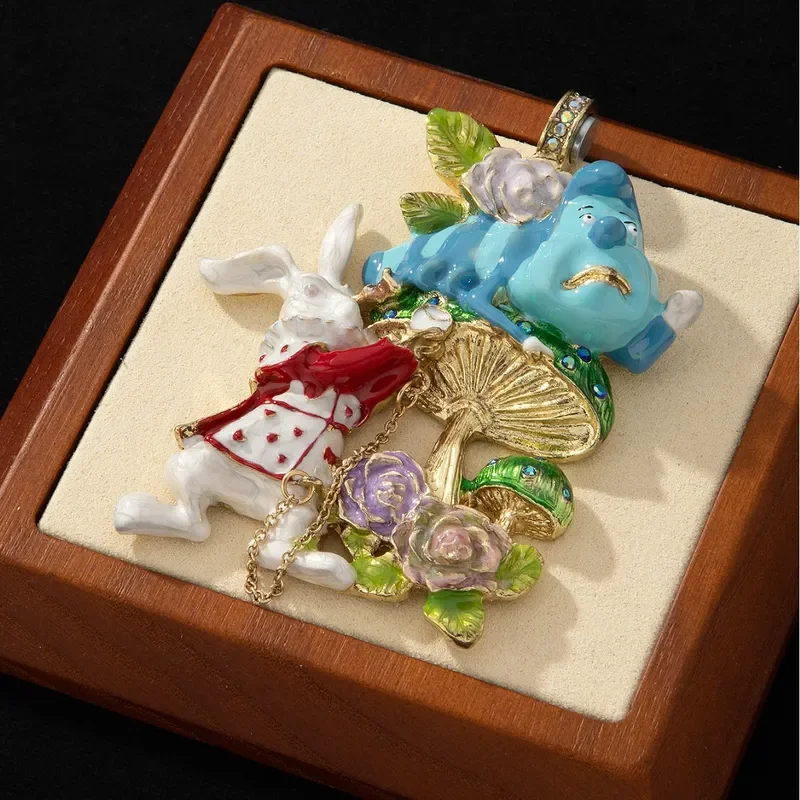 Medieval Vintage Pendant Simple Fashion Commuter Necklace Little White Rabbit Mushroom Medieval Pendant Female
