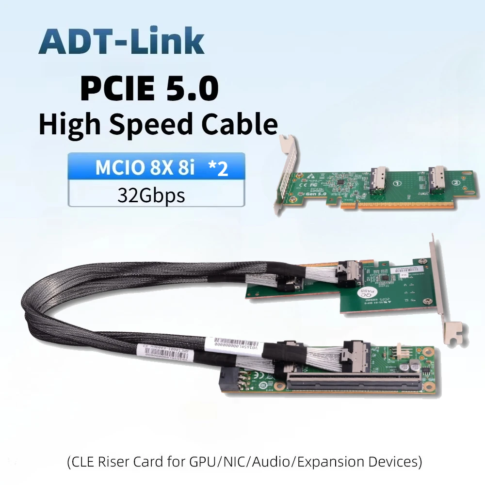 Dual MCIO 8i X8 Expansion PCIe 5.0 X16 Backplane Cards MCIO To PCI-E 5.0 16x Board Independent Graphics 1U 2U GPUs External Egpu