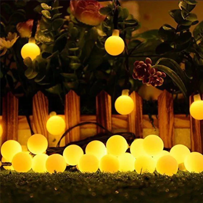 

200 Led Camping Solar String Lights Outdoor Crystal Globe Lights Waterproof Solar Fairy Light for Garden Christmas Party Decor