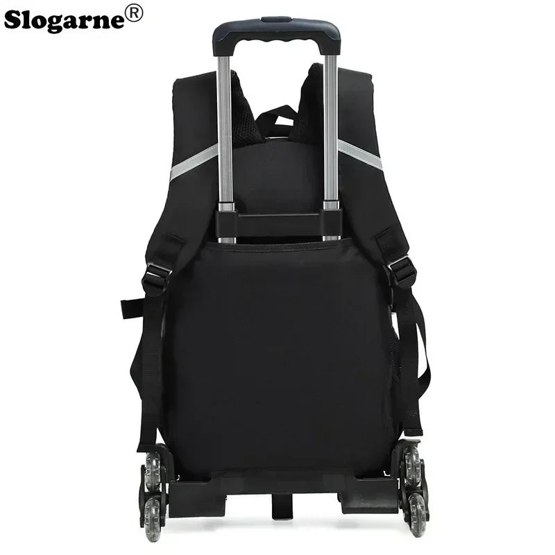 Students Rolling Schoolbags Boys Backpack Children Waterproof School Backpack 6 Wheels Middle School Trolley Luggage Wheeled Bag