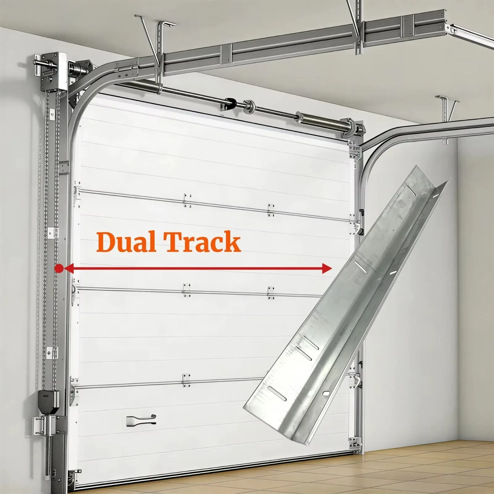 Any Size Custom Sensor Light Equipped Sectional Garage Door Aluminum One Key Remote Open anti Fall Safe Design Heat Insulat Home view 3