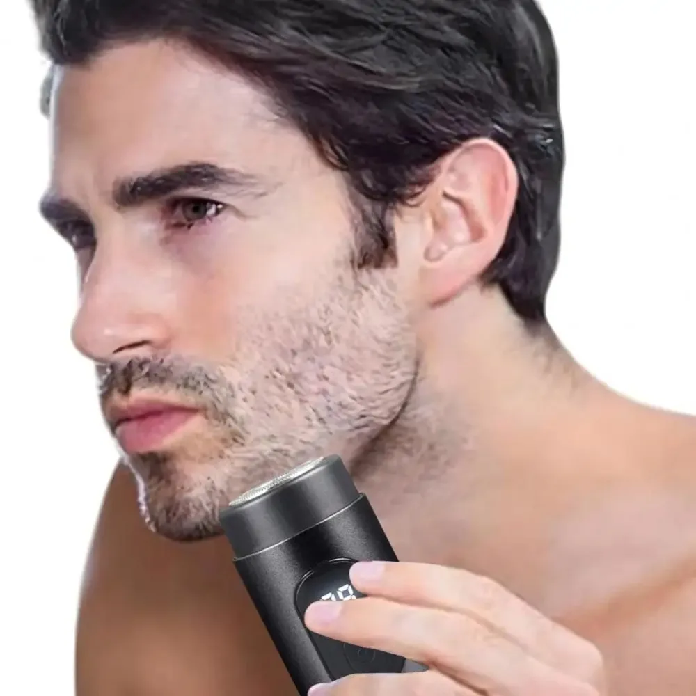 

Электробритва с цифровым дисплеем, перезаряжаемая, с длительным временем работы, триммер для бороды с крышкой, карманная бритва, подарок для отца