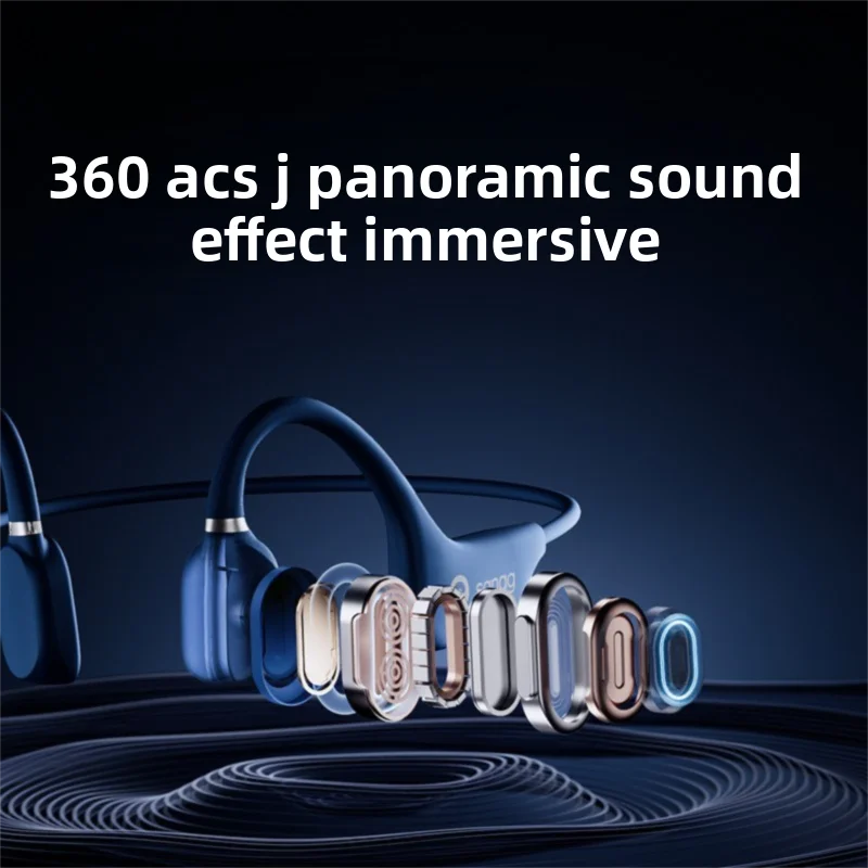 Sanag A5X Thật Dẫn Truyền Xương Tai Nghe Chụp Tai Mở Tai Bluetooth Không Dây Thể Thao Tai Nghe Tai Nghe Chống Thấm Nước 3D Âm Thanh Stereo
