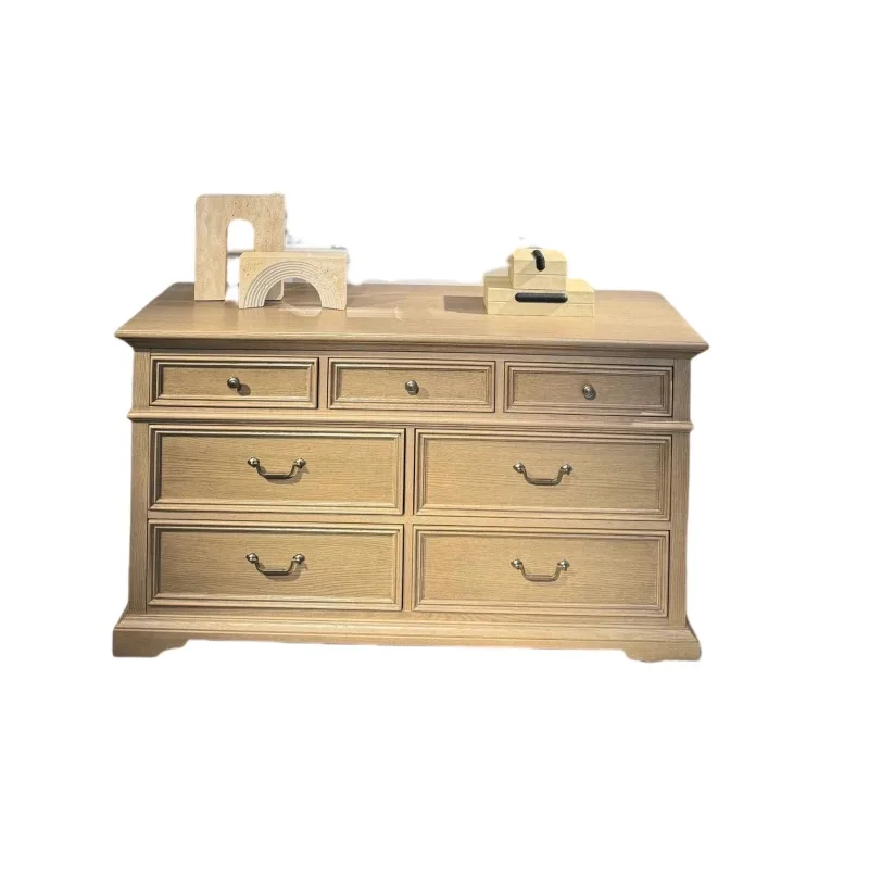 

wood chest North American home Oak manor series lockers Bedroom storage lockers Seven chest cabinets Side cabinets