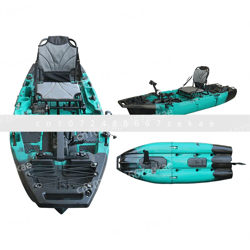 

Plastic Single Seat Top Folding Removable Fishing Kayak 2 Pieces Modular Canoe with Fin Pedals Kayak Propeller Pedals Kayak