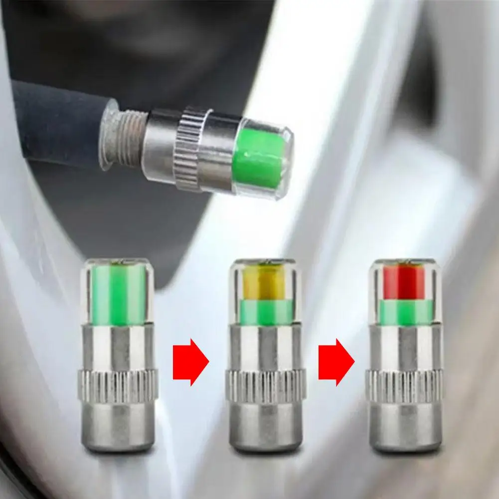 Car Tire Pressure Indicator Tire Pressure Gauge Indicator Alert Monitoring Valve Cap Sensor External Valve Detection Cars Part ﻿