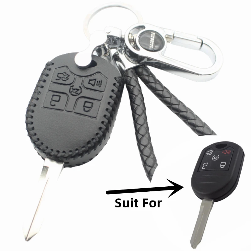 FLYBETTER In Vera Pelle 5 Tasto Chiave A Distanza Della Copertura di Caso Per Ford Explorer/Bordo/Fuga/Ranger/E150 /F350/F550/E250/E350 (B) l16