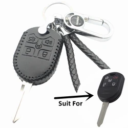 FLYBETTER In Vera Pelle 5 Tasto Chiave A Distanza Della Copertura di Caso Per Ford Explorer/Bordo/Fuga/Ranger/E150 /F350/F550/E250/E350 (B) l16