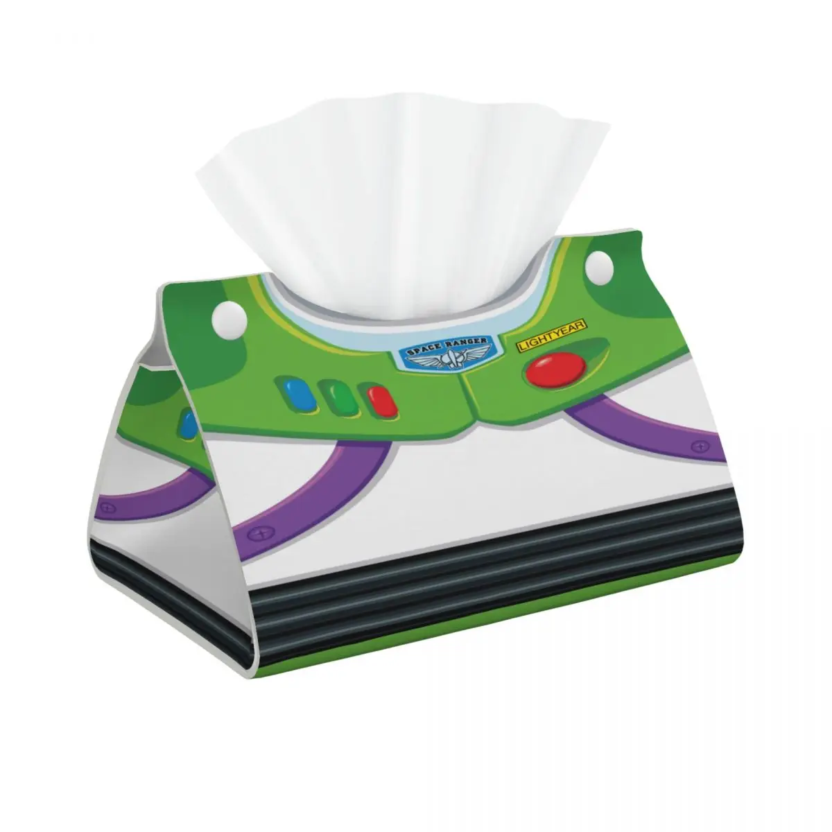 Custom Toy Story Buzz Lightyear Ranger Suit Tissue Box Cover PU Leather Rectangular Facial Tissue Box Holder for Bathroom Home