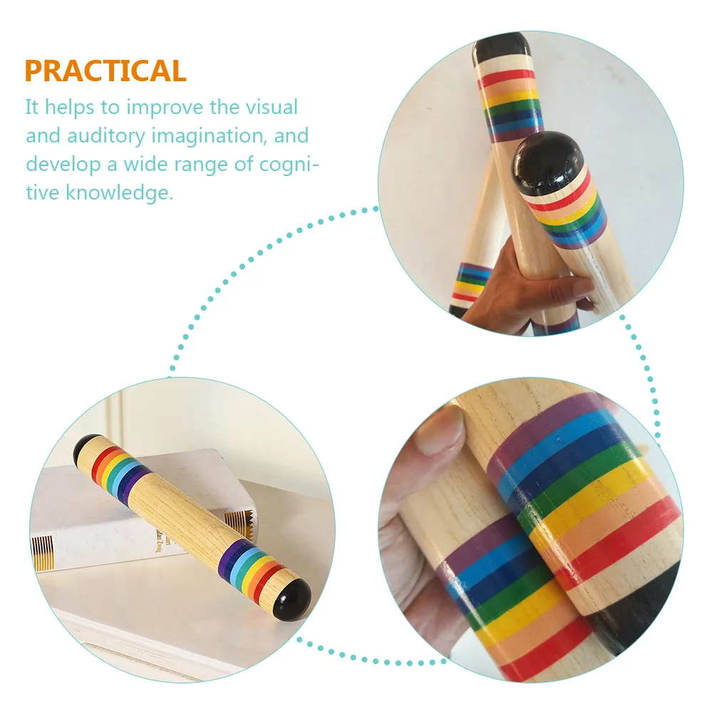 Wooden Rain Tube Musical Instrument For Kids Baby Early Education Color Recognition Rain Sound Maker Orff Percussion Plaything