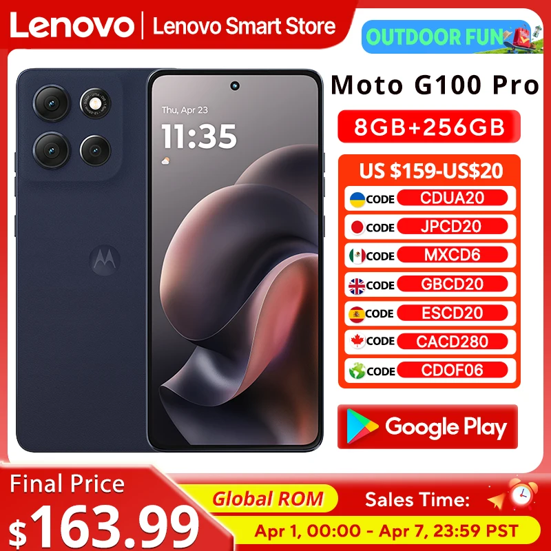 Motorola Moto G100 Pro SmartPhone Global ROM Dimensity 7300 6.7-inch 1.5K pOLED 120Hz Display 50MP Camera 6720mAh Cellphone