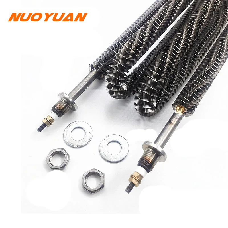 220V 4KW Finned Heating Element Round Type Hot Air Tubular Heater Stainless Steel Spiral Finned Heater