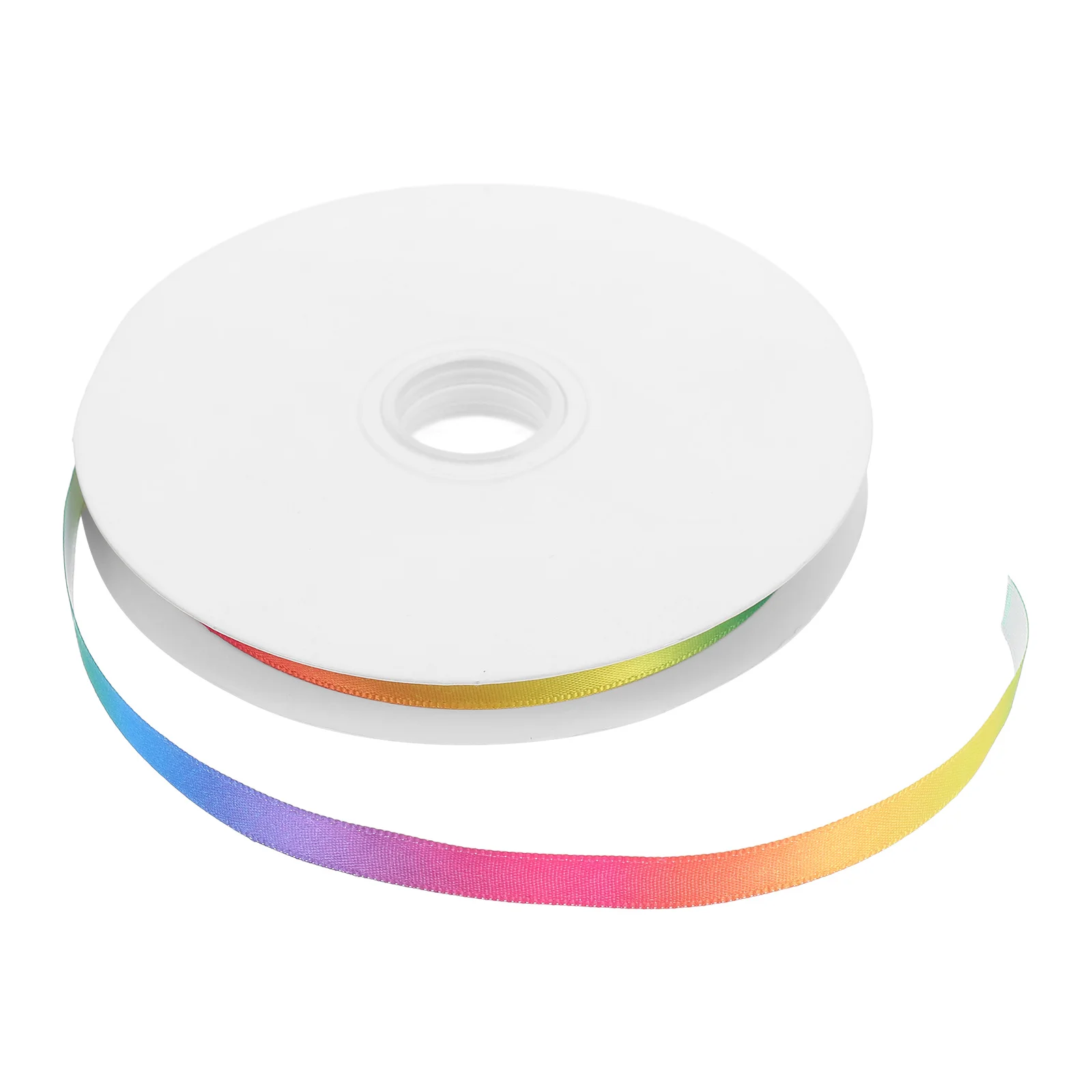 

Rainbow Double-sided Webbing 50Yards 9mm Colorful Polyester Ribbon Gradient Satin Fabric Crafts Christmas Wrap