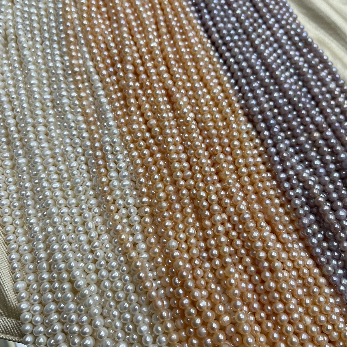 4-5mm Elegante Nahezu Runde Natürliche Süßwasserperlen Lose Perlen, Großhandel Schmuckzubehör für DIY Halsketten Armbänder – Detail 1