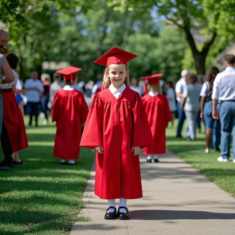 Conjunto de gorra y bata de graduación para jardín de infantes, traje de graduación de felicitaciones unisex con dijes de borlas 2026 para jardín de infantes preescolar