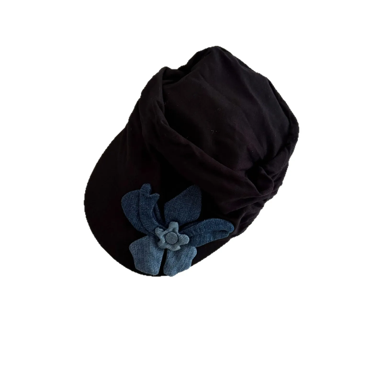 Retro 3D Floral Pleated Designer Duckbill Cap — Artistic, Versatile, Unique Stacked Beret for Women