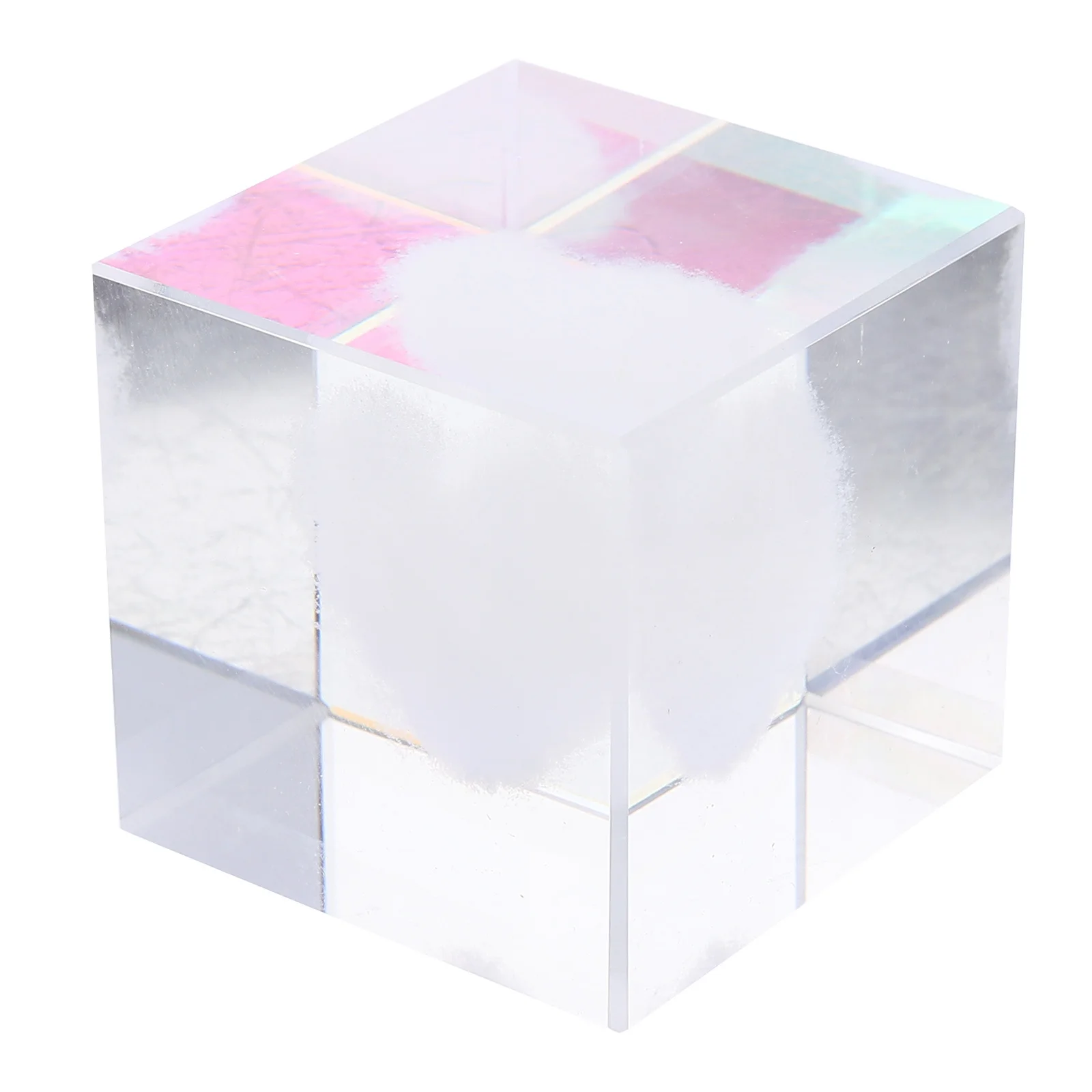 

Moon Paperweight Crystal Cube Transparent Smooth Surface Cubic Crystal Desktop Decor Elegant Ornament Desktop Decor