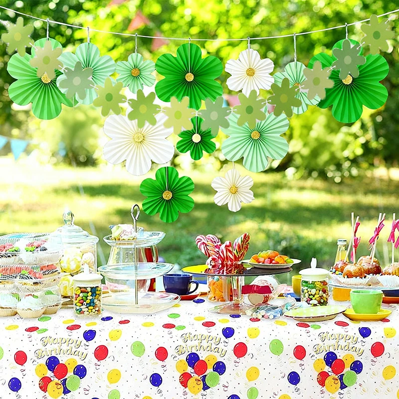 10 Stück Papierblumen-Dekorationen, Party-Papierfächer, florale Pom Poms, florale Hintergrunddekoration für Hochzeiten, Geburtstagsfeiern, Dekorationen – Detail 19
