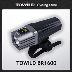 TOWILD BR1600 Lumens Professional Bicycle Light Side Warning IPX6 Waterproof USB Rechargeable Bike Light Flashlight Accessories