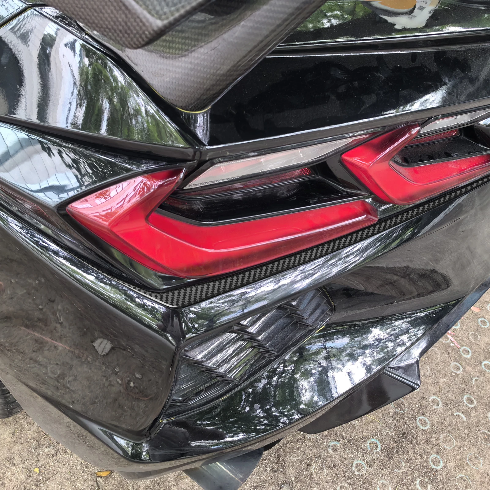 

For Chevrolet Corvette C8 Z51 Z06 2020-2023 Car Accessories Carbon Fiber Rear Taillight Panel Decorative Strips Trim Sticker