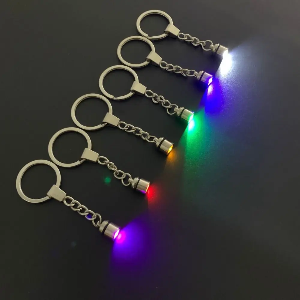 10 Pcs Zinc Alloy Small LED Lights Keychain Decorative Flashlight Key Chain Light Glow High Brightness Keys Accessory Outdoor