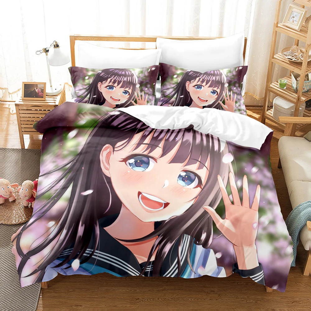 New Anime Akebi's Sailor Uniform 2_3pcs Bedding Sets Duvet Cover Set With Pillowcase Twin Full Queen King Bedclothes Bed Linen