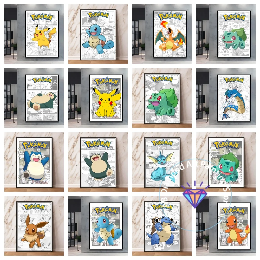 

Pokemon Pikachu Snorlax Cartoon Characters Square Round AB Diamond Painting Kit 5D DIY Handmade Art Crafts Home Decor Gift